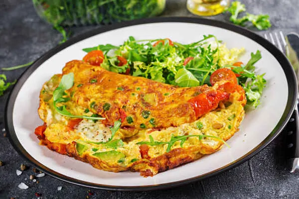 Avocado Omelette with Home Fries