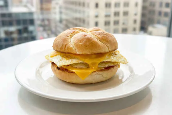 2 Eggs on a Roll with Cheese