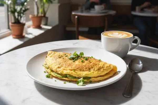 Avocado Omelette and Coffee